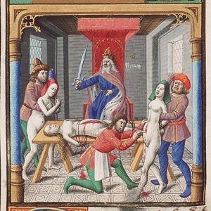 An example of the cruelty, self-indulgence and luxury of tyrants: Nero orders the opening of the belly of his mother Agrippina(?) (2nd of 2)