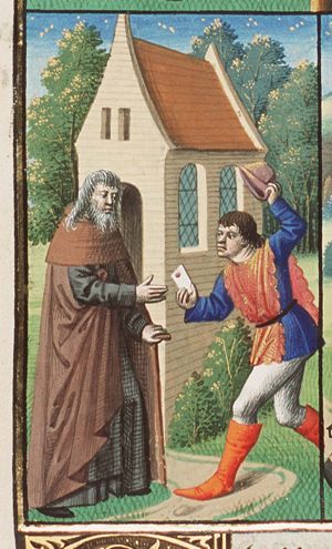 John of Lycopolis sends/receives a message to/from Theodosius (3rd of 4)