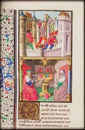 Gods saved from destruction, as Lucius Caecilius Metellus - losing his sight in the process - saves the Palladium from the temple of Vesta, and Aeneas leaves Troy carrying the Penates (1st of 2)