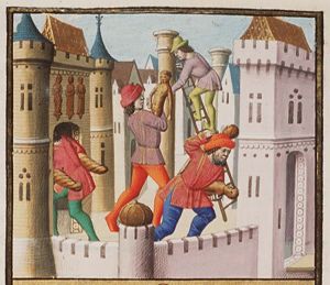 Gods saved from destruction, as Lucius Caecilius Metellus - losing his sight in the process - saves the Palladium from the temple of Vesta, and Aeneas leaves Troy carrying the Penates (1st of 2)