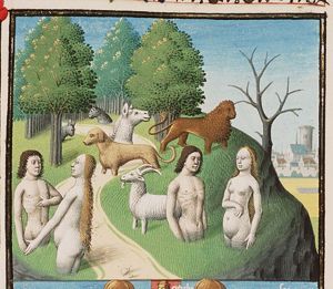 Men and animals emerging from the earth (1st of 2)