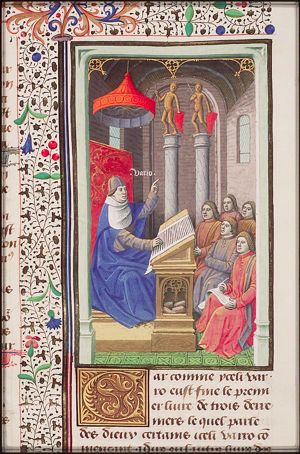 Varro teaching about the divinities of the Roman religion