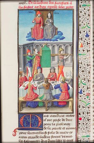 Banquet and festival of Liber, god of fructification and the (liquid) seed; during the feast, the most honourable matron present, was obliged to place a crown over the male member that was carried around ceremoniously; Liber (Bacchus) and Libera (Proserpina)