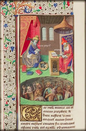 Numa Pompilius and Pythagoras by mystification of the devils resort to hydromancy; devils in hell