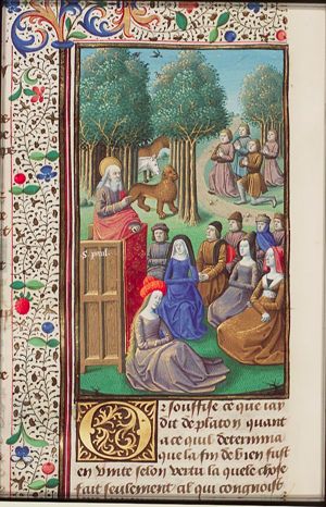 St. Paul preaching about the creation of the world by God and man's foolishness when worshipping images like birds and other animals