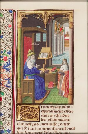 Alexander the Great receives instruction from Aristotle