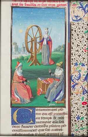 Plotinus and Fortune with the Wheel of Fortune