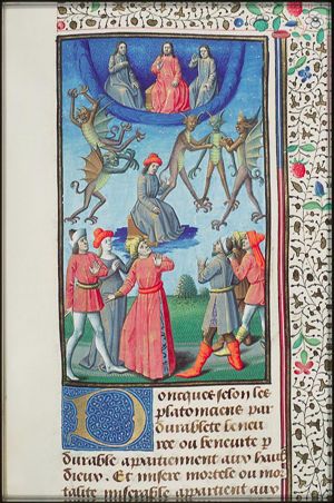 Men, Trinity and devils; philosophers like Apuleius assigned to the demons the middle position between God and men with their eternal misery