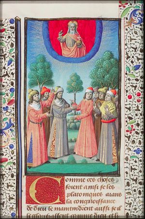 Philosophers discussing the worship of God