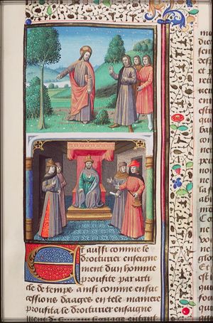 Christ explaining the doctrine on God's providence pointing to the field (1st of 2)
