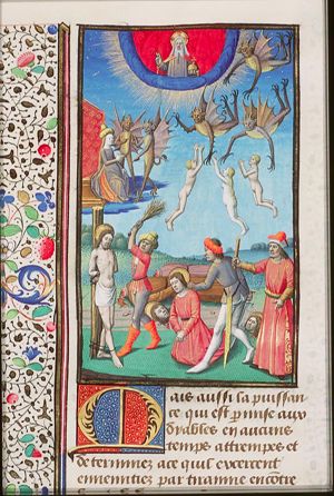 Martyrs; Juno as power of the air with demons and souls; God the Father and angels (background)