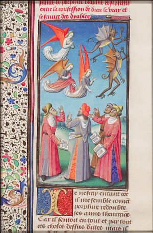 Porphyrius discussing with his friends about the interceding role of angels