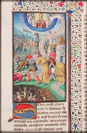 Pythagoras, who defended the doctrine of metempsychosis or transmigration of the soul to a different body after death, affirmed that he had been Euphorbus, the best spearman and horseman of his years and the one who wounded Patroclus