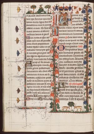The Entry into Jerusalem: Christ enters the city-gate on an ass