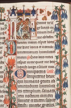 The Entry into Jerusalem: Christ enters the city-gate on an ass