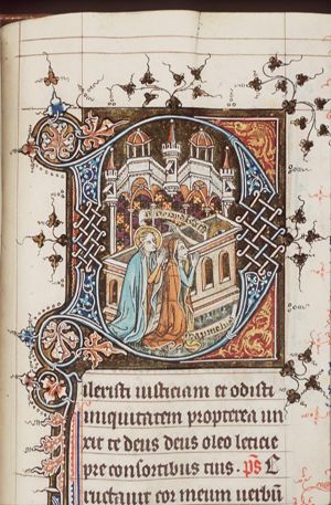 St. Lucy and her mother praying before St. Agatha's tomb; St. Agatha blessing from the tomb