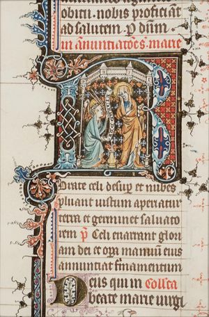 The Annunciation: Gabriel announces Christ's birth to Mary