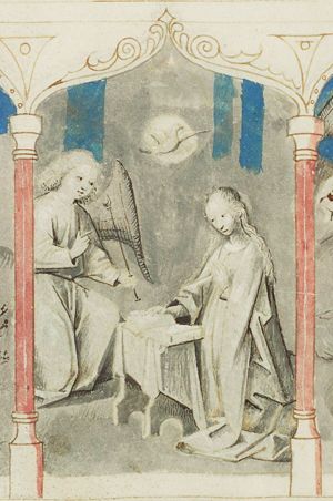 The Annunciation: Gabriel announces Christ's birth to Mary (2nd of 3)