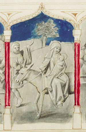 The Flight into Egypt: Mary, St. Joseph and the Christ-child on their way (2nd of 3)