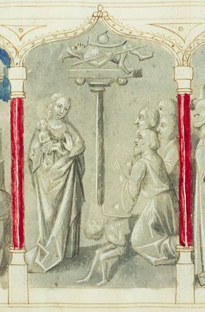 The image of the Virgin made by the Egyptians; The idols falling down (during the Flight into Egypt) (2nd of 3)