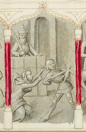 The massacre of the Innocents: Herod's men kill the newborn boys of Bethlehem (2nd of 3)