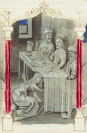 St. Mary Magdalene anoints Christ's feet at Bethany (2nd of 3)