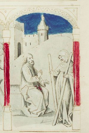 Elijah meets the widow of Zarephath gathering wood (3rd of 3)