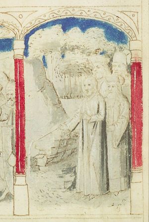 Moses strikes water from the rock (3rd of 3)