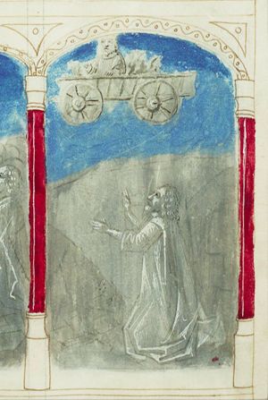 Elijah is carried up into heaven in a chariot of fire (3rd of 3)