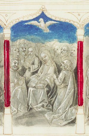 Pentecost: the Holy Spirit descends upon Mary and the apostles (2nd of 3)