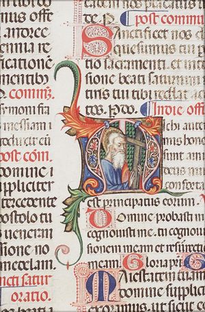 St. Andrew holding an X-shaped cross