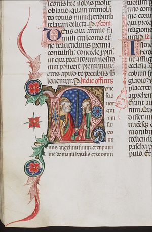 St. Peter holding a key and St. Paul holding a sword