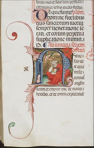 An angel appears to St. Peter in prison, summoning him to wake up