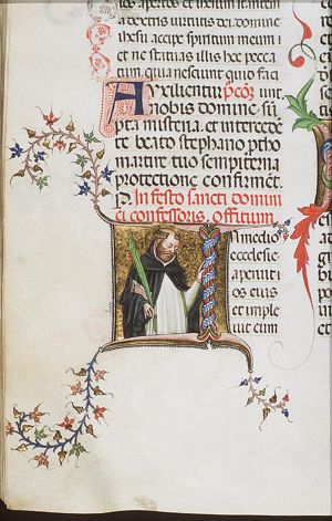 St. Dominic of Calerueja holding a palm-branch and a book