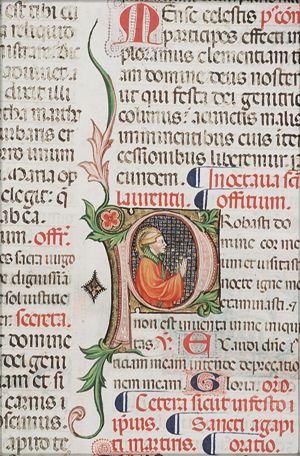 St. Laurence praying