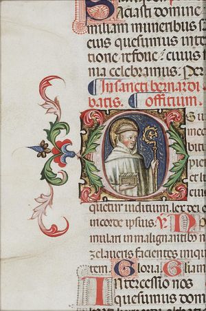 St. Bernard of Clairvaux holding a crozier and a book