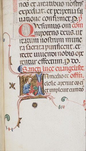The Evangelist St. Luke holding a quill and a book