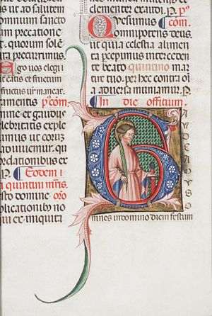 Saint martyr with a palm and sword