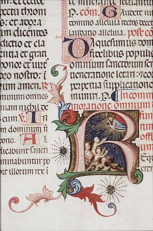 The liberation of the souls from purgatory and reception of the blessed in heaven by God