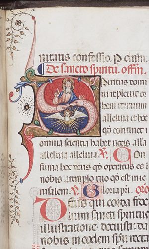 God the Father and the Holy Spirit, represented as a dove