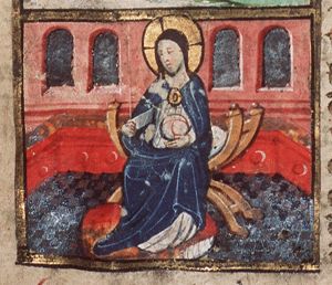 The Creation: God on his throne resting on the seventh day (7th of 7)