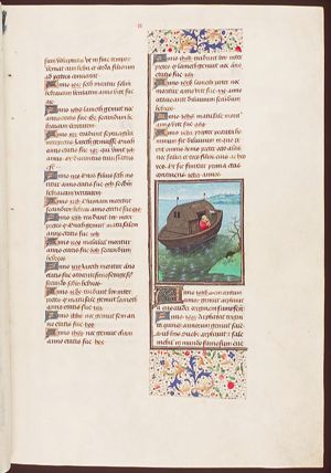 The dove returns with an olive-branch to Noah in the Ark