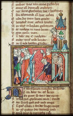Nimrod supervising the building of the Tower of Babel