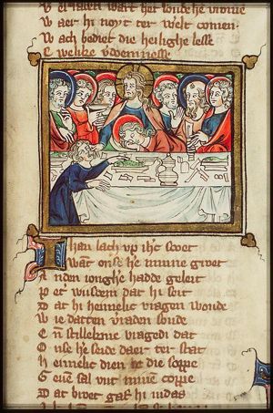 Last Supper: Christ and the apostles at table