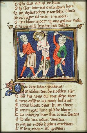 The tortures of Christ: Christ is flagellated