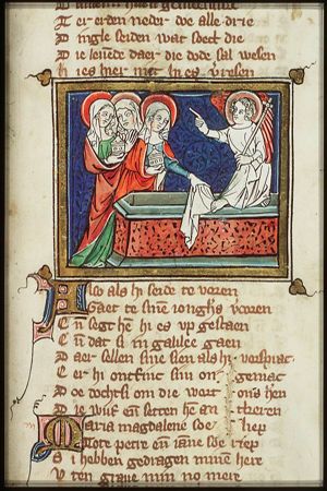 The three Mary's at the empty tomb
