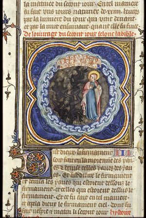 The Creation: division of the waters above and below the firmament; fall of the rebel angels