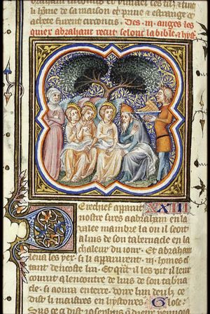 Abraham is visited by the three angels