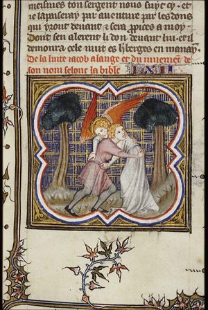 Jacob wrestles with the angel