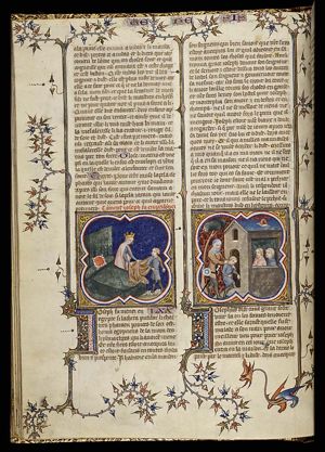 Joseph and Potiphar's wife: Joseph escapes leaving his cloak behind